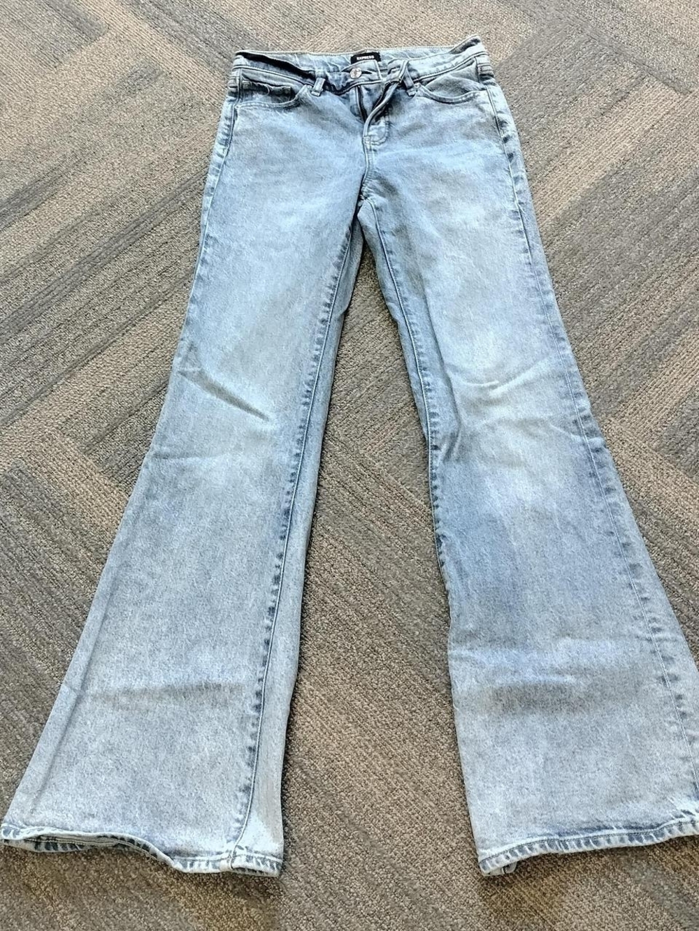 Express Light Blue Wide Leg Flare Jeans